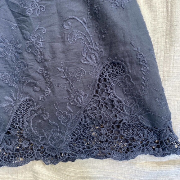 Abercrombie & Fitch Off the Shoulder Blue Embroidered Loose Fit Dress Small - Picture 4 of 13